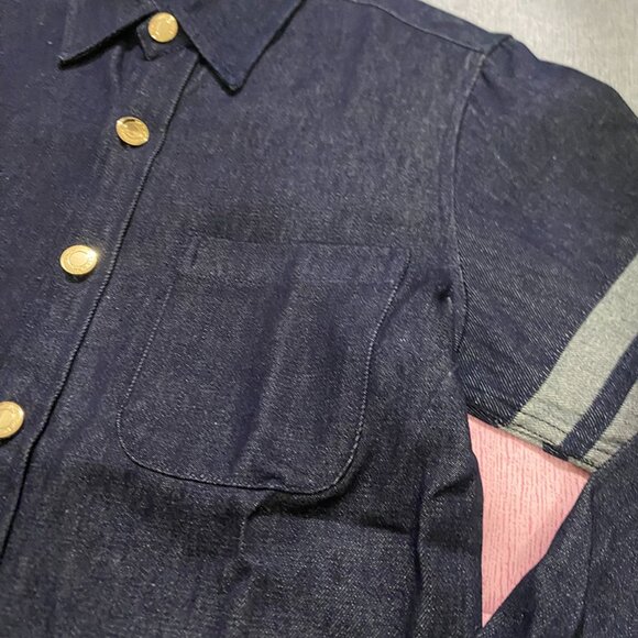 Thom Browne Unisex Navy Denim Button Down Shirt - Picture 4 of 10